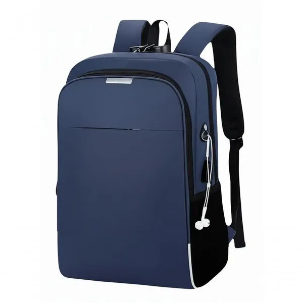 Mochila Executiva Para Notebook Com Entrada Usb Azul