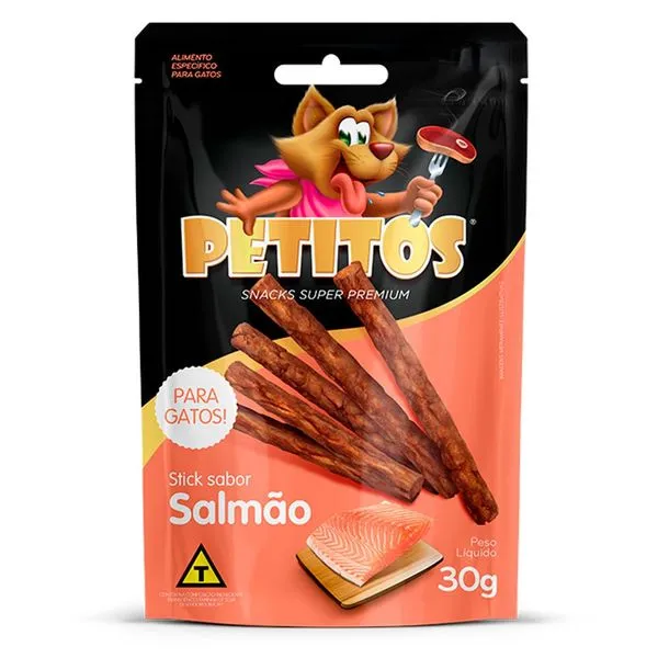 Petisco Bifinho Petitos Para Gatos Salmão Caixa 20 Unidades 30g (MP)