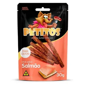 Petisco Bifinho Petitos Para Gatos Salmão Caixa 20 Unidades 30g (MP)