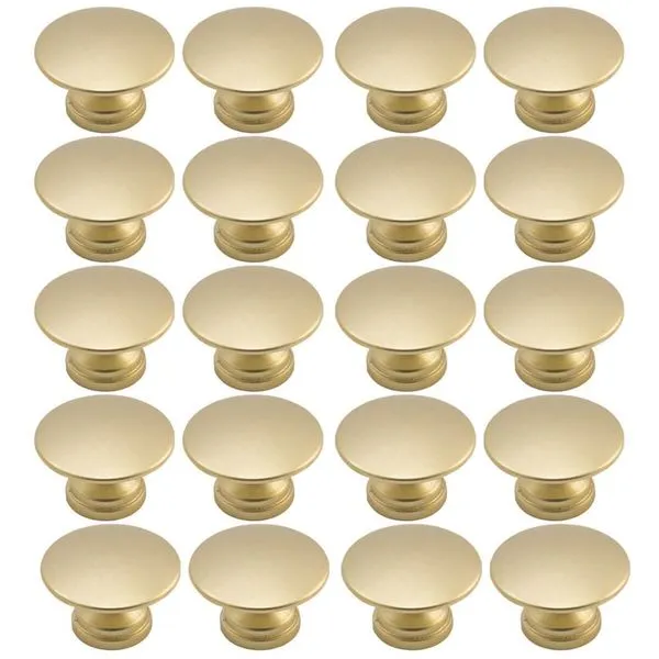 Kit 20 Puxadores Móveis Botão Ponto Dourado 3x2cm Redondo Zamac Tucson Torralba