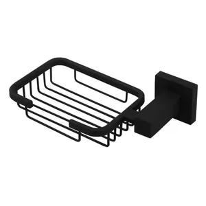 Saboneteira de Parede 4006 Quadratt Black Luxo Preto Imperatriz Metais Saboneteira de Parede 4006 Quadratt Black Preto Imperatriz Metais