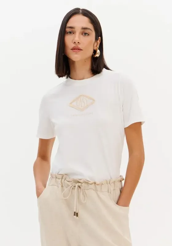 T-shirt Mangas Curtas Com Bordado Easy Branco GG