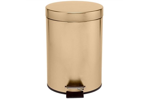 Lixeira Inox Com Pedal Rose Gold 12l