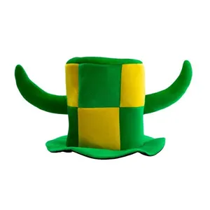 Chapéu Cartola Verde Amarelo Poliéster 31x22cm - bee