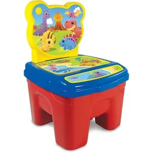 Mesinha e Cadeira Infantil Dinossauro com Design Temático para Brincadeiras e Estudos GGB Plast Mesinha e Cadeira Infantil Dinossauro Design Temático GGB Plast