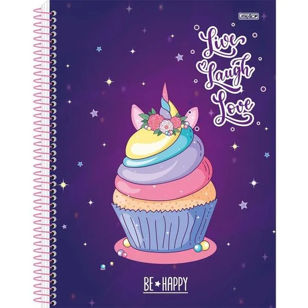 CADERNO 10X1 CAPA DURA BE HAPPY 160F