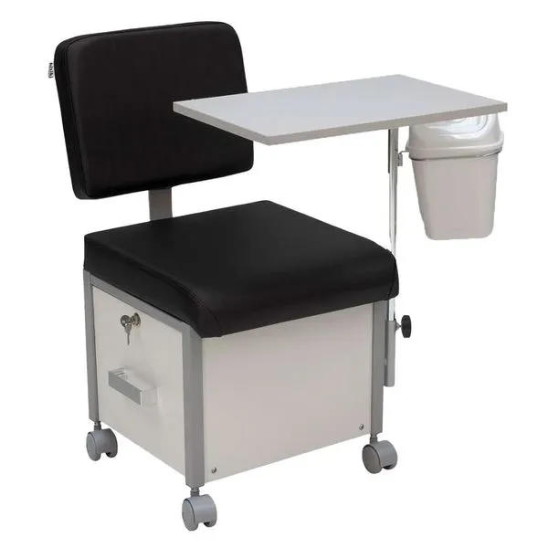 Ciranda Para Manicure Vicenza Kixiki Com Gaveta E Lixeira Preto (MP)