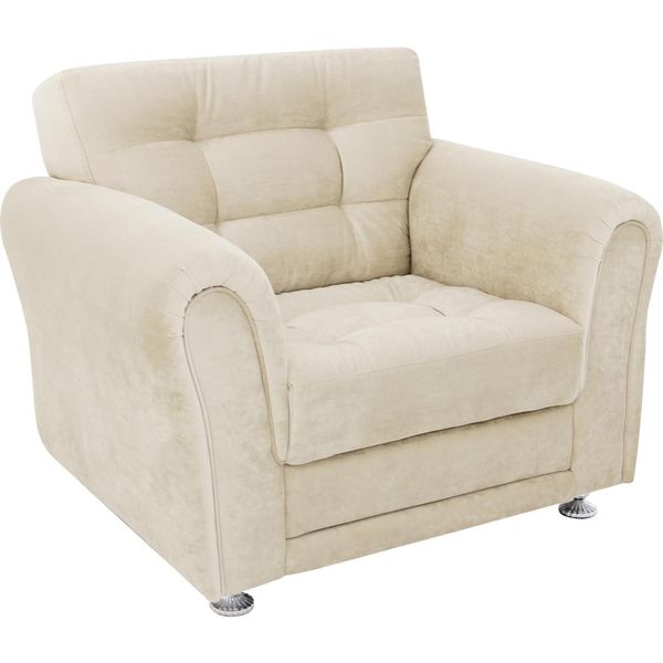 Poltrona Tecido Suede - Linoforte Mary Bege