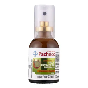 Spray Mel e Própolis Drogarias Pacheco Gengibre e Limão 30ml