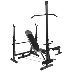 Banco Supino Yangfit Apoio Scott Cavalete e Puxada na Polia