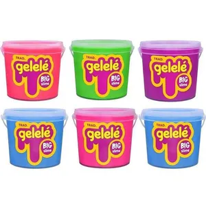 Kit Slime Big Tradicional Balde 1,5kg com 6 Atóxico Doce Brinquedo