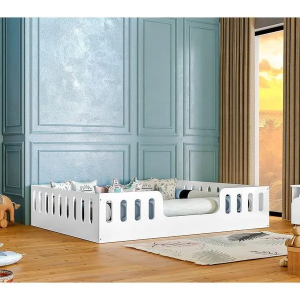 Cama Casal Montessoriana Helo - Branco - Cor: Branco