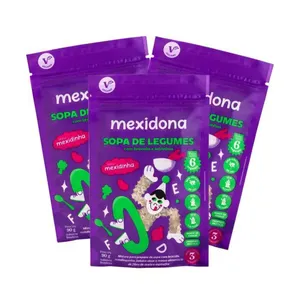 Sopa de Legumes Vegana com Brócolis e Letrinhas Mexidona contendo 3 pacotes de 90g cada