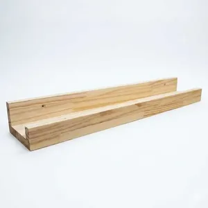 Prateleira de Parede Tipo Calha 60CM Madeira Pinus Fixação Parafuso Sala Natural Artfactory Design Prateleira de Parede Calha 60CM Madeira Pinus Parafuso Natural Artfactory Design