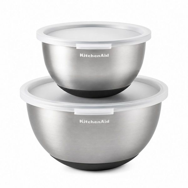 Conjunto 2 Tigelas Bowl em Inox Multiuso Cozinha KitchenAid Conjunto 2 Tigelas Bolw em Inox Multuso Cozinha KitchenAid