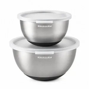 Conjunto 2 Tigelas Bowl em Inox Multiuso Cozinha KitchenAid Conjunto 2 Tigelas Bolw em Inox Multuso Cozinha KitchenAid