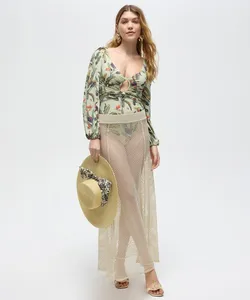 saia midi saída de praia de tricot patbo off white GG