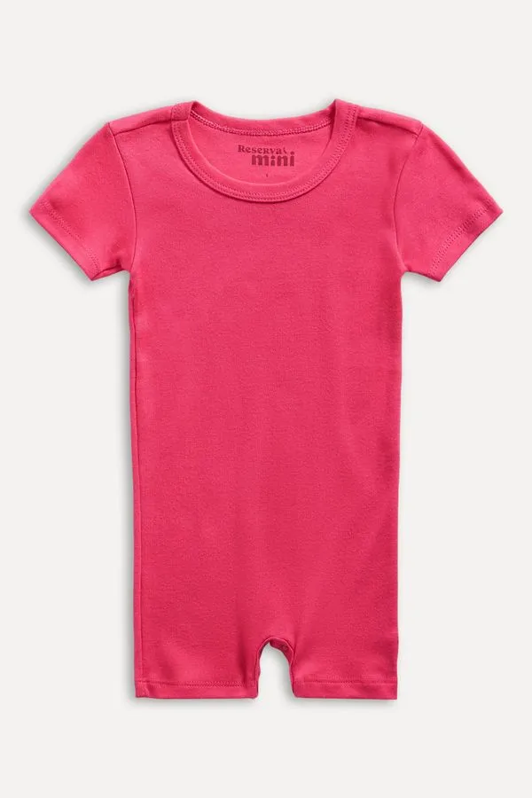 Macacao Bb Mc Basico Rosa Pink - M