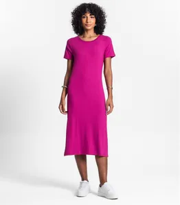 Vestido Midi Ribana Canelada Básico Rovitex Roxo M