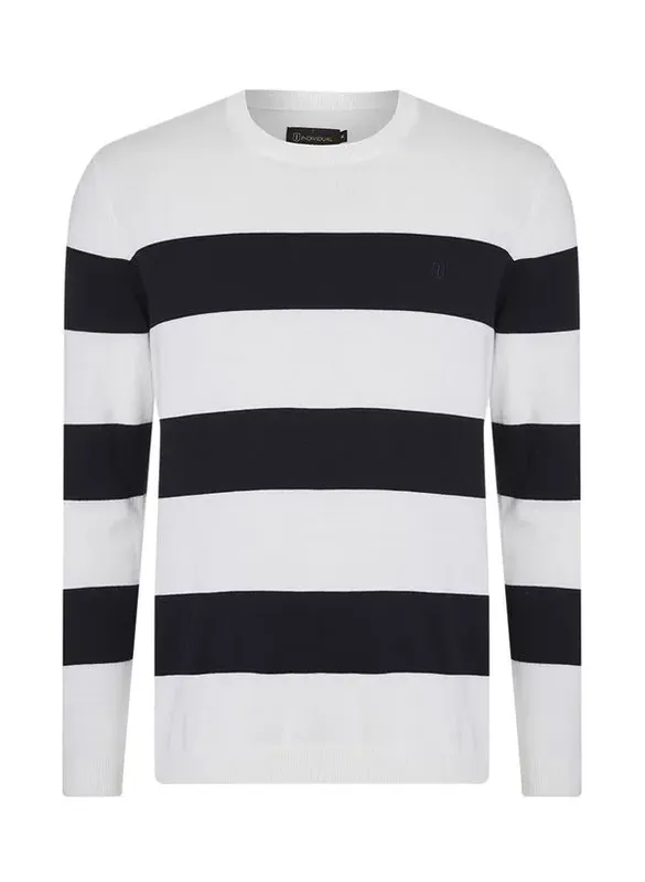 Suéter Tricot Regular Fit Listrado Masculino Individual GG