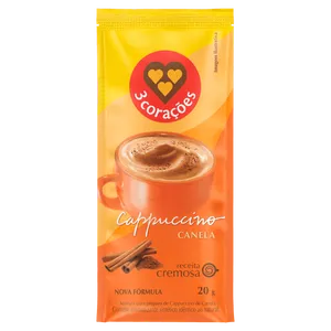 Cappuccino Solúvel 3 Corações Canela 20g