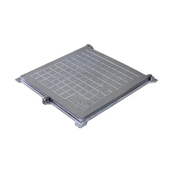 Tampa Tampão de Chão Articulado com Porta Cadeado 80x80cm Segurança Prata GDA Industria e Distribuidora de Fundidos Tampa Tampão de Chão Articulado Porta Cadeado 80x80cm Prata GDA Industria e Distribuidora