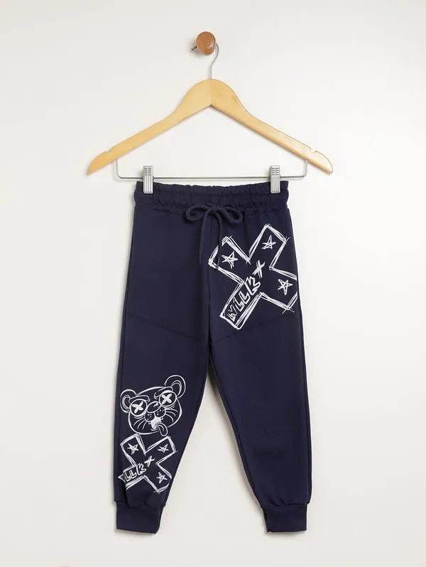 Calça Moletom Com Punho Infantil Para Menino - MARINHO 6