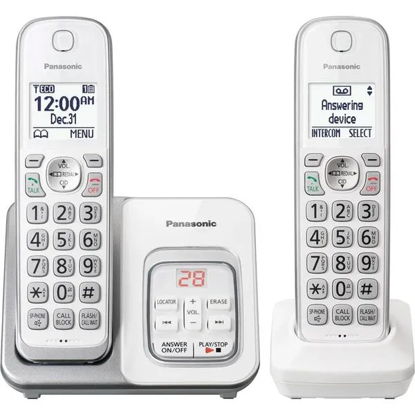 Telefone Sem Fio Panasonic com 2 Peças Branco KX-TG3812W W-BI