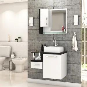 Conjunto Balcão C-cuba Q32 E Espelheira Legno 630 Branco Chess C-nogal Branco Chess C-preto ônix