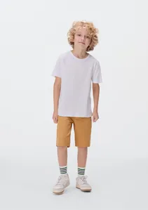 Bermuda Básica Infantil Menino Em Sarja - Amarelo 005