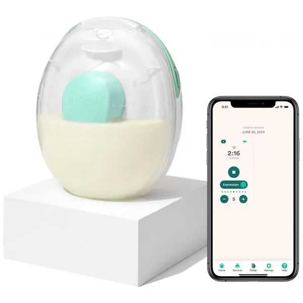 Bomba Tira Leite Elétrica Sem Fio com 9 Níveis de Força de Sucção de Nível Hospitalar e Compatível com APP, 1Un, Willow, Branca 110v