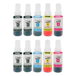 Kit Refil de Tinta para Impressora T664 com 10 Refis Alta Qualidade e Secagem Instantânea Preto Amarelo Ciano Magenta Kit Refil de Tinta para Impressora T664 com 10 Refis Alta Qualidade Preto Amarelo Ciano Magenta Kora