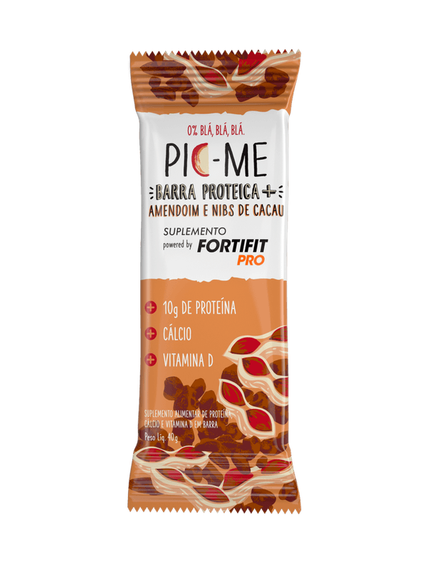 Barra Proteica Fortifit Pro Pic-Me Danone Amendoim Nibs Cacau 40g