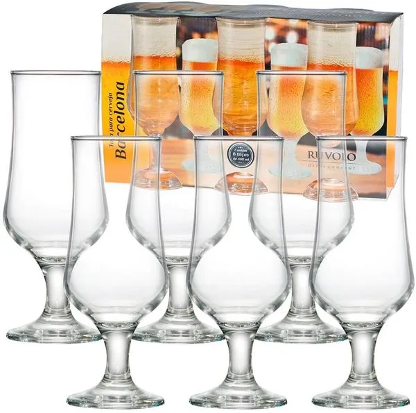 Jogo Taças de Vidro 370ml 6 Peças Barcelona - Ruvolo