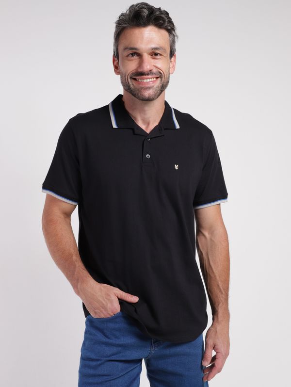 Polo Manga Curta Masculina PRETO M