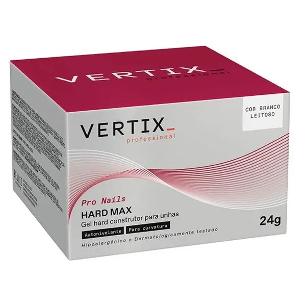 Gel Para Unhas Vertix Hard Max Branco Leitoso 24g