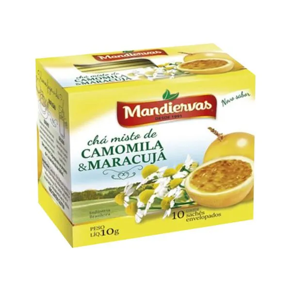 Cha Mandiervas Camomila E Maracuja Com 10 Saches