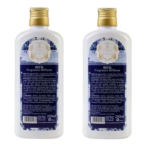 KIT 2 Refil Difusor de Ambiente Flores Brancas Madressenza 250ml Branco