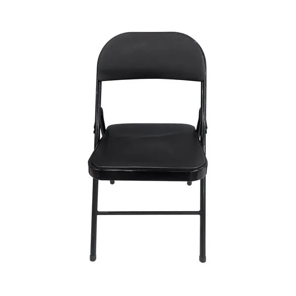 Cadeira Dobrável Almofadada Suporta Até 80kg Plástico Pu, Ferro 40x40x76cm LM4091 - honeyhome