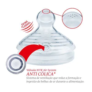 Bico para Mamadeira NUK Essence +6 meses Líquidos Engrossados Silicone Tamanho 2 1 Unidade