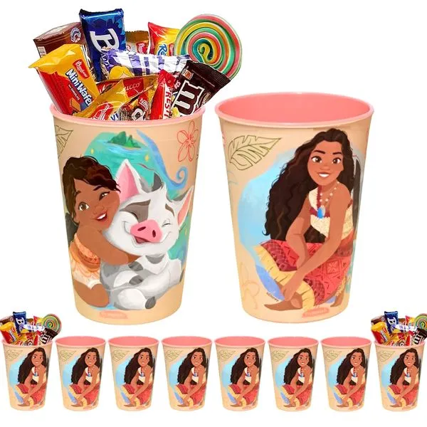 Kit 10 Copo Da Moana P/ Festa Infantil Lembrança Aniversário