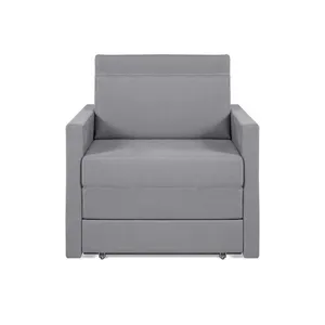 Sofá Cama Castor Solteiro Salerno Max Suede Cinza
