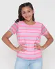 Blusa Juvenil Tela Manga Curta Rosa 14