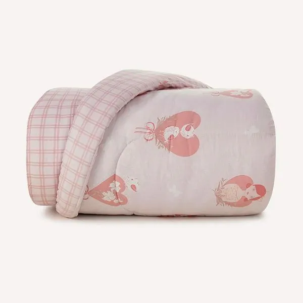Edredom Infantil Casal Karsten 100% Algodão Ameli Rosa
