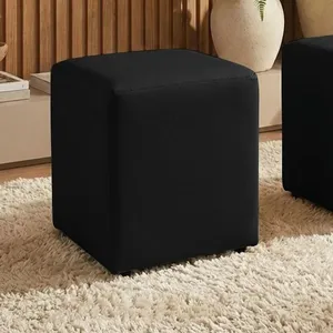 Puff Sala Decorativo Lucca Quadrado Assento Espuma Couro Sintético Preto Base Fixa D'Rossi Puff Sala Decorativo Lucca Quadrado Assento Espuma Couro Sintético Preto D'Rossi