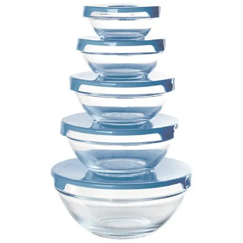 Jogo De Pote De Vidro Glass Home Azul 1806