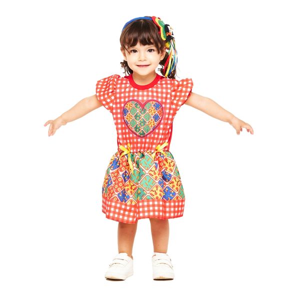 Vestido Roupa Quadrilha Festa Junina para Bebê Infantil Menina Baby GG
