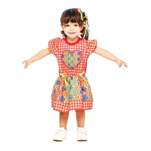 Vestido Roupa Quadrilha Festa Junina para Bebê Infantil Menina Baby GG