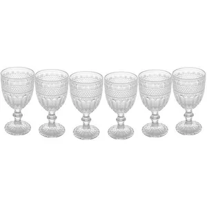 Conjunto 6 Taças de Água Wolff Brand 320ml Vidro Incolor Design Moderno Elegante Transparente