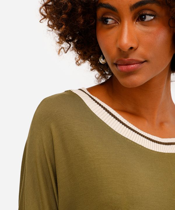 blusa feminina de viscose decote redondo verde P